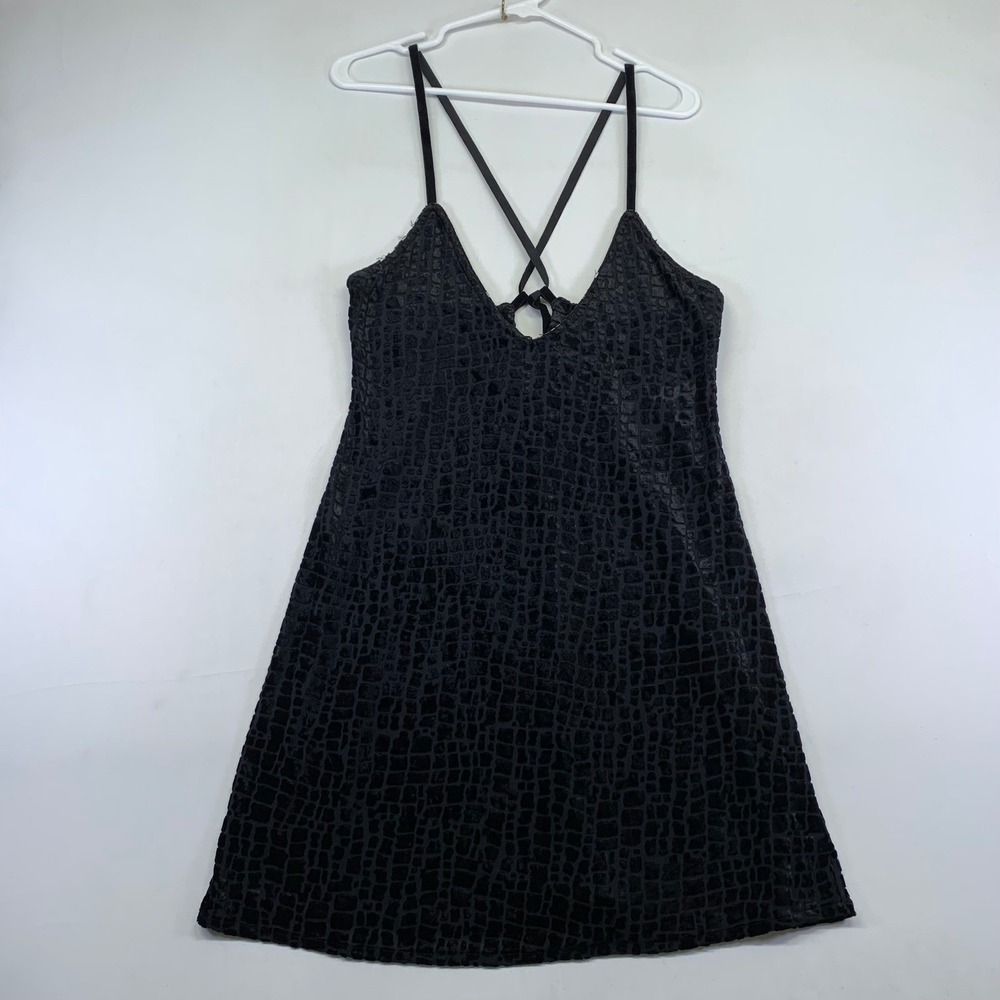 Vintage Valerie Stevens Mini Dress Small Black Cockail‎ Beaded Straps 90s Y2K